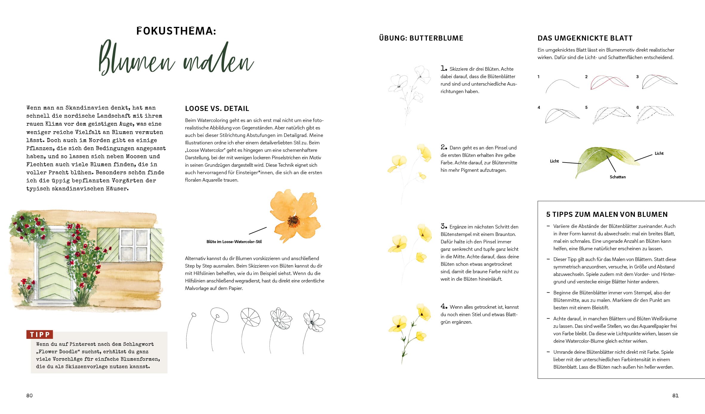 Hej. Skandi Watercolor: 20 Aquarell-Motive im Nature Look Schritt für Schritt malen – Mit Vorlagen-Poster