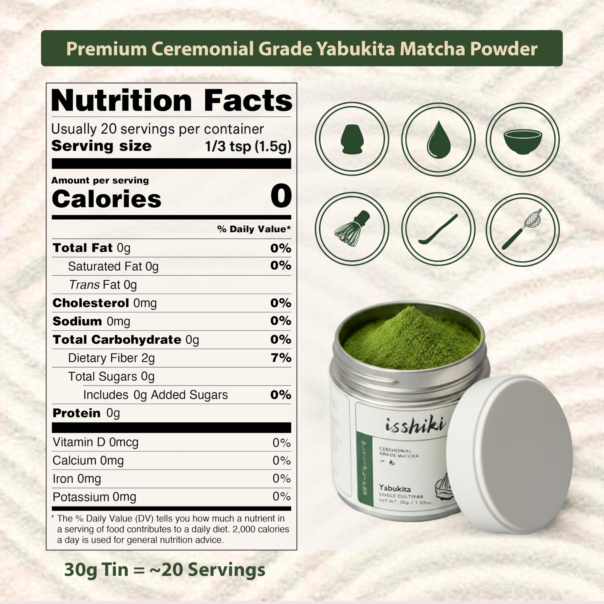 Isshiki Matcha Powder - Premium Ceremonial Grade Yabukita Green Tea from Kyoto Japan - Exceptional Authentic Japanese Matcha — view 2