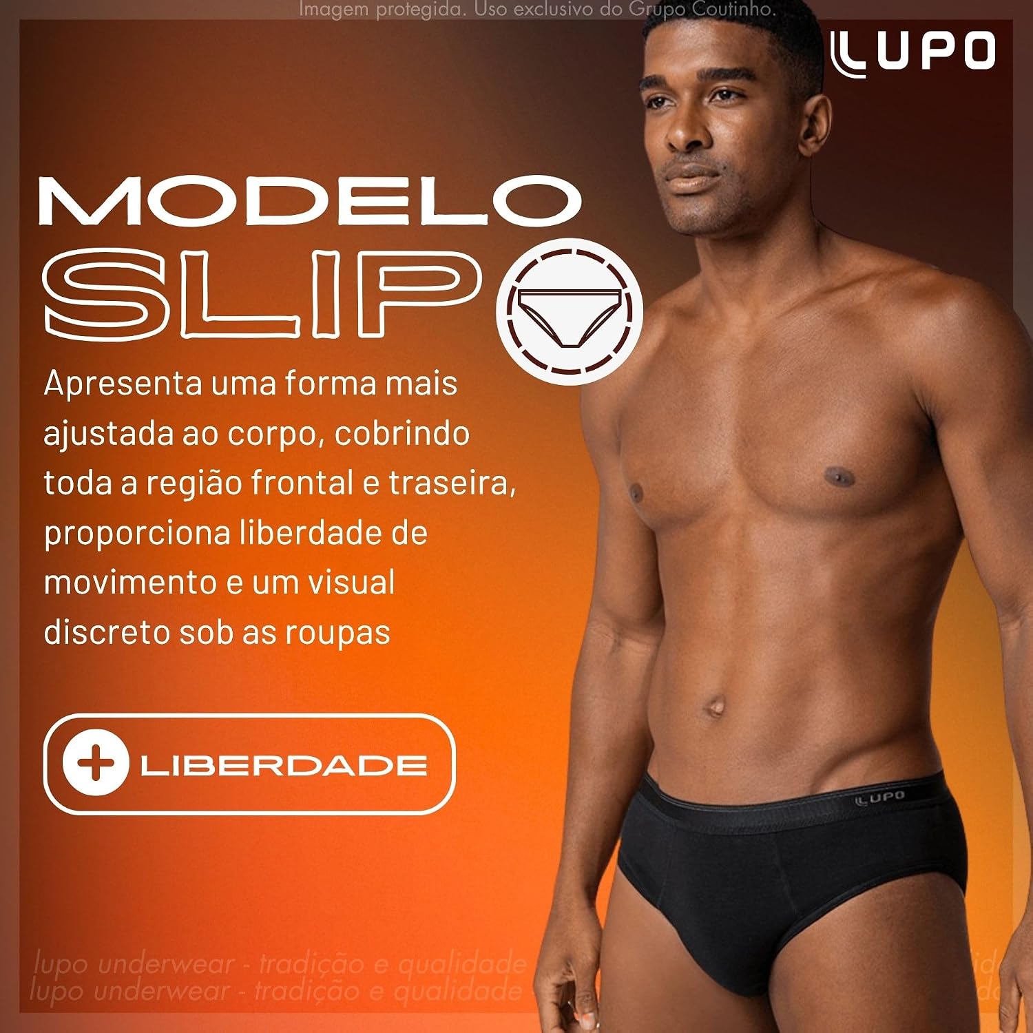 Cueca Slip Lupo Algodão Cotton Hipoalergênica Masculina Original Cueca Slip Lupo Algodão Cotton Hipoalergênica Masculina Original - Imagem 6