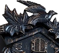 Vista 4 de WALPLUS Reloj de pared de cuco clásico con chime negro, reloj de pájaro colgante, decoración del hogar, reloj de Navidad, regalos