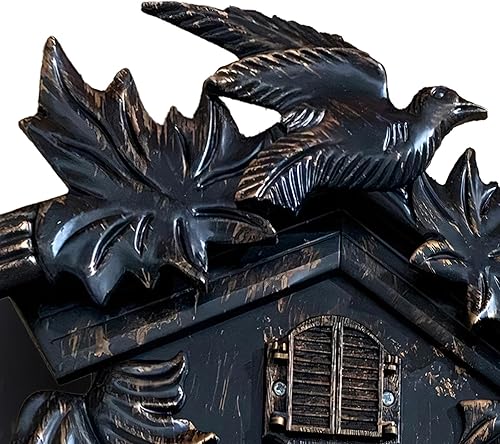 Vista 29 de WALPLUS Reloj de cuco timing para pared, pájaro cantando cuco, volumen ajustable, reloj de cuco de Navidad, regalo para sala de estar, oficina