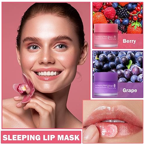 Miniatura 2 de ZIZUCLE Juego de 2 máscaras de labios coreanas para dormir, productos para el cuidado de los labios durante la noche con varita durante 24 horas