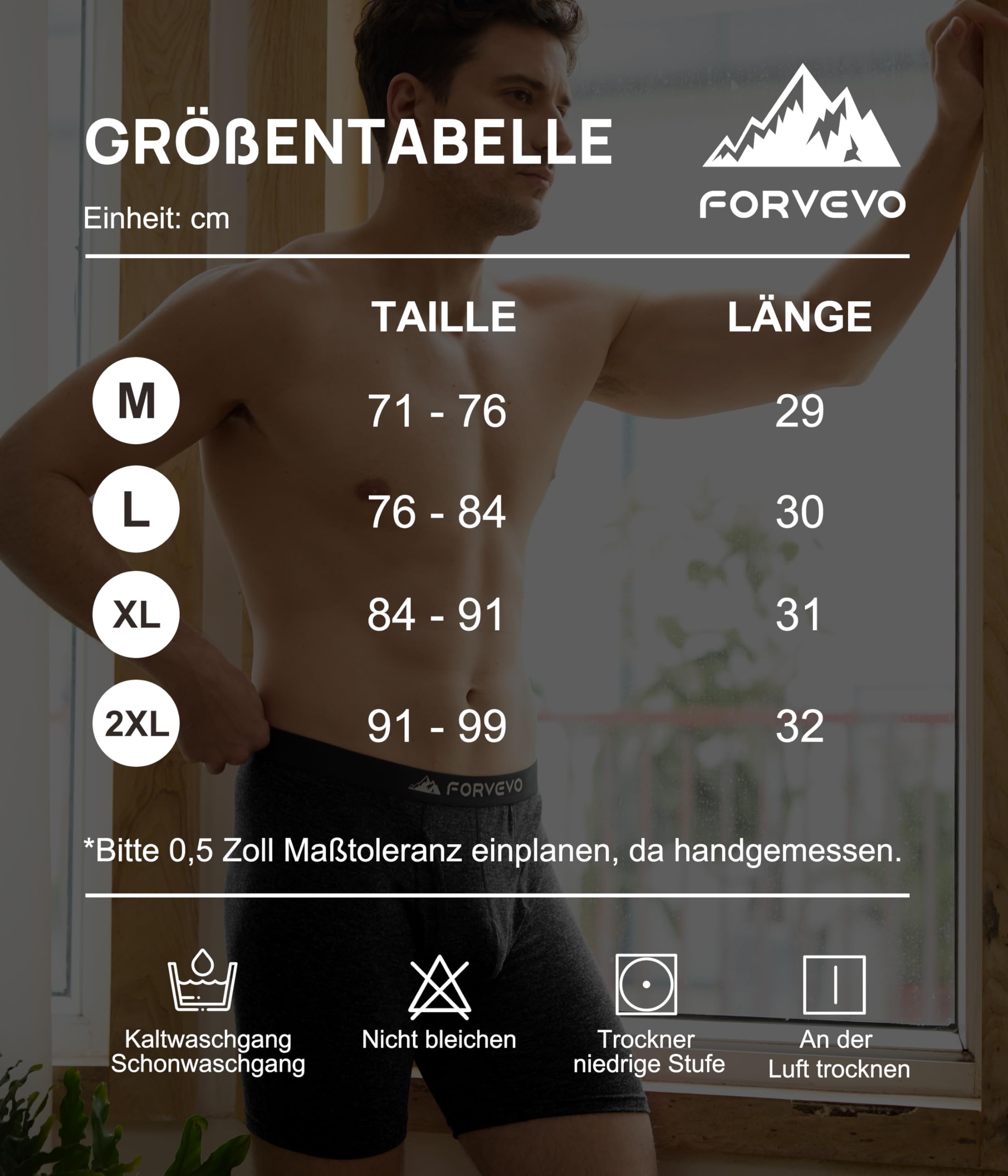 FORVEVO 6er Pack Merino Boxershorts Herren, Merinowolle Unterhosen Männer Atmungsaktiv Weiche Unterwäsche (M-3XL)