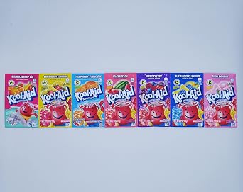 Kool Aid Packets Supreme Variety Pack 22 Assorted Flavors Unsweetened Powdered Drink Mix Including Blue Raspberry, Sharkleberry Fin, Pink Lemonade, and More