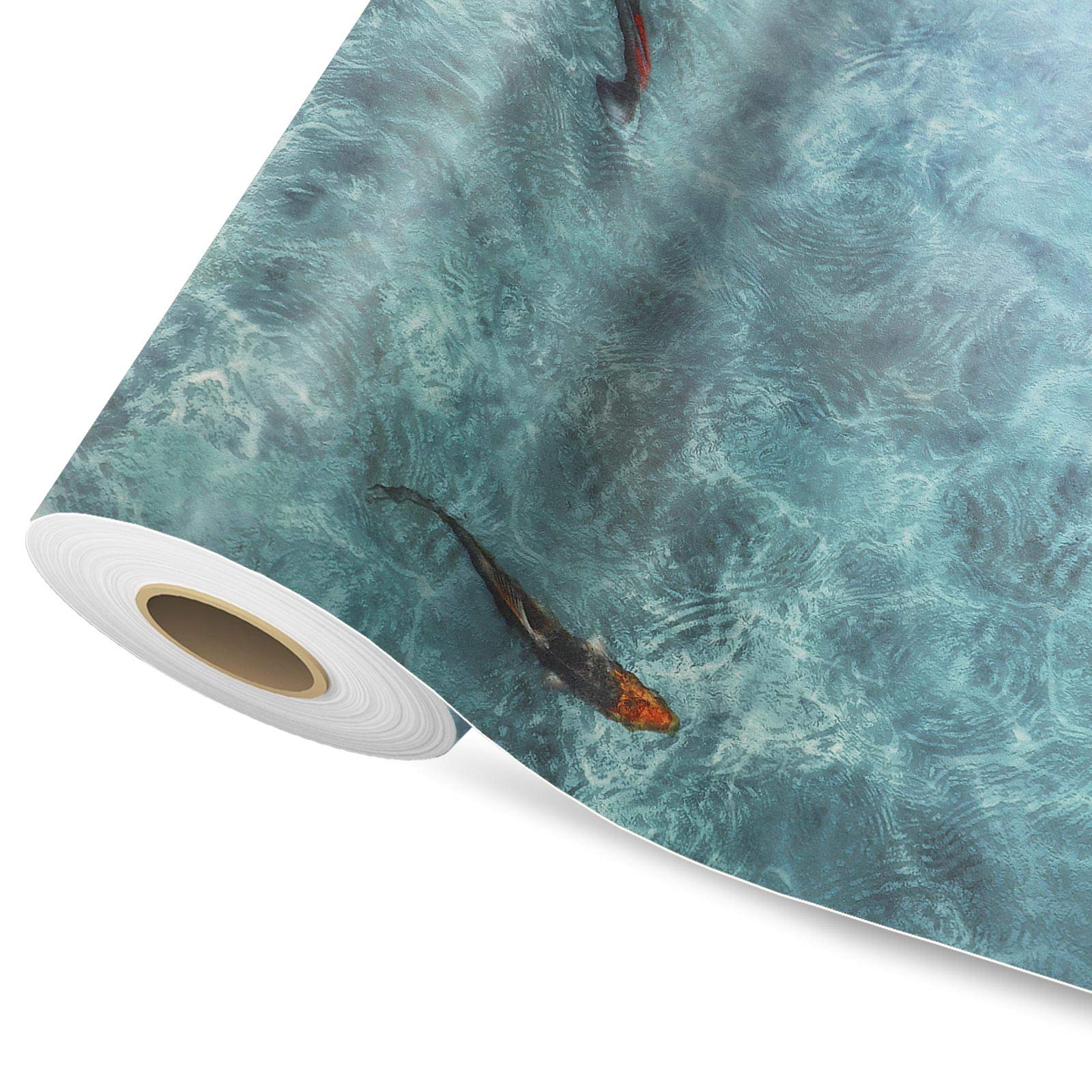 KARAT Moonlight PVC CV Vinyl Flooring, 3D Design Pattern Print, Non-Slip, 100 x 100 cm, Koi