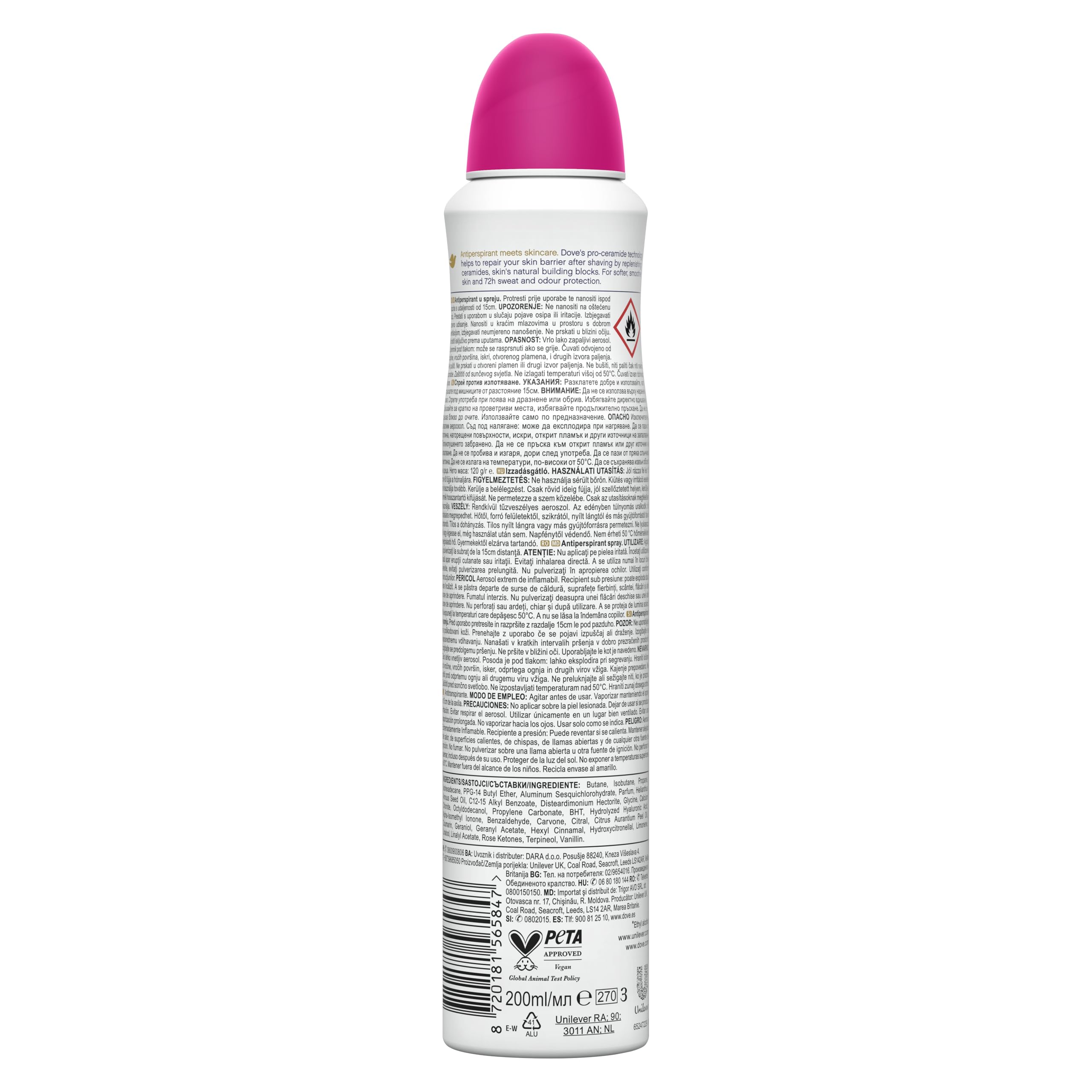 Dove Advanced Care Desodorante Dragon Fruit 72 horas Spray 200ml x6