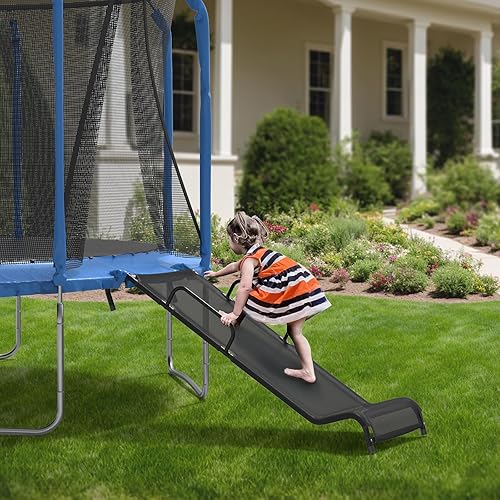 Miniatura 3 de Universal Trampoline Slide 60" * 20" Slide with 2 Iron Plasticized Handles Buffer Bottom Wear-Resistant Fabric Safety Ladder for Kids and Toddle