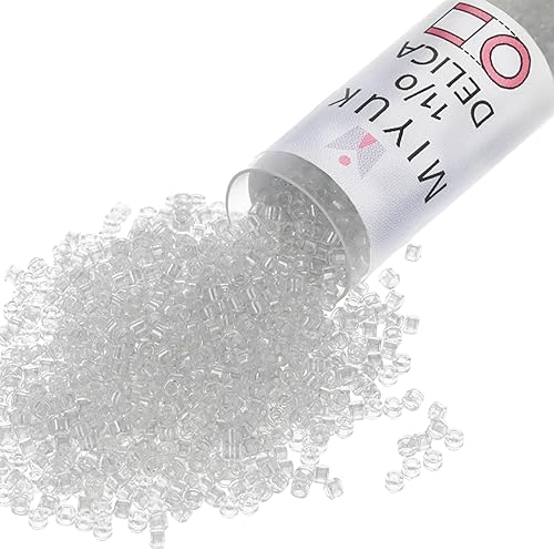 Miniatura 15 de Miyuki Cuentas de semillas Delica – Tamaño 11/0 (0.063 in), DB0041, cristal forrado plateado, 0.25 oz, aprox. 1440 cuentas, fabricado en Japón
