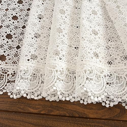 Miniatura 6 de LIN TONG Mantel de encaje, mantel de encaje bordado vintage con flores, tapetes para mesas, mantel delicado para mesa de café, cocina, fiesta,