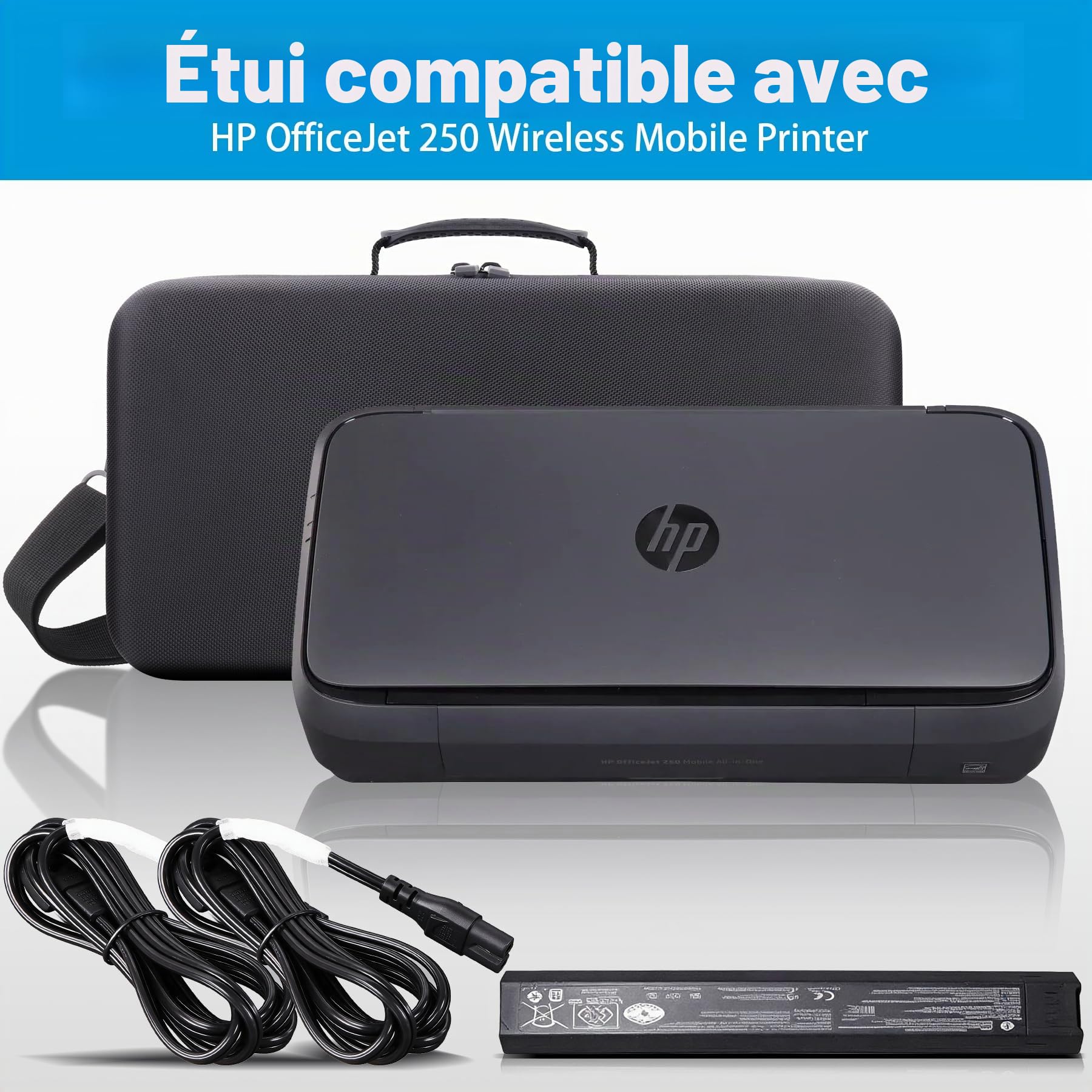 co2CREA Dur Étui de Voyage Rigide Housse Cas pour HP OfficeJet 250 Mobile AiO Jet d'encre（boîte Seule） (Housse pour HP 250)