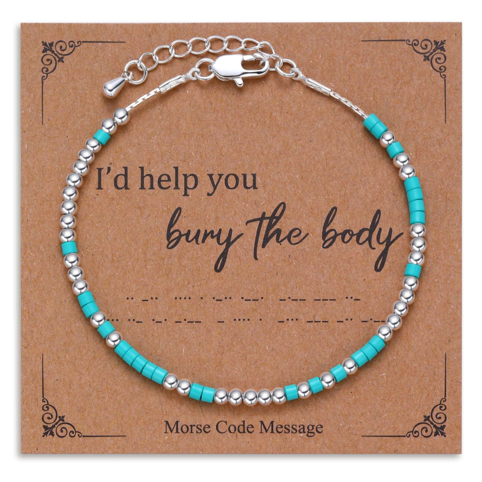 GINAZLMorse Code Bracelet: I'll Help You Bury the Body, Friendship Bracelet  Couple Bracelets Birthday Gifts for Women