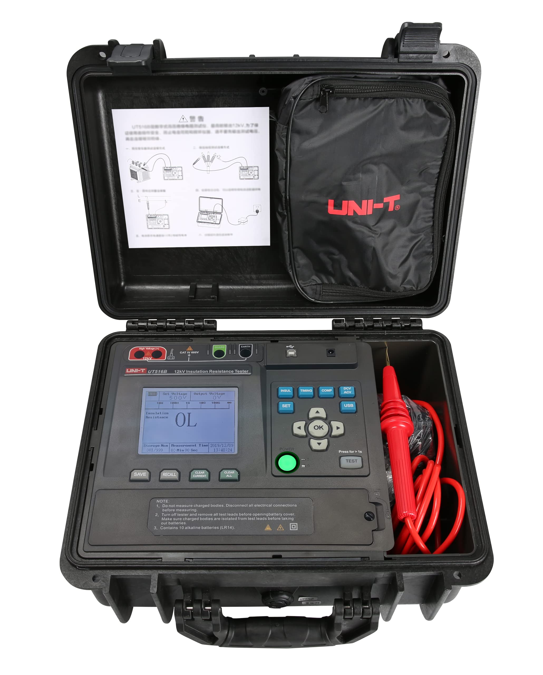UNI-T UT516B High Voltage 12kV Insulation Resistance Tester Data ...