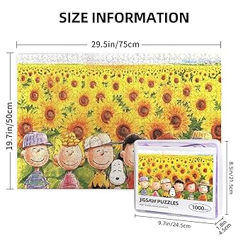スヌーピーパズル　ひまわりにつつまれて1000ピース Amazon.co.jp: スヌーピー ひまわり アニメ ジグソーパズル 木製