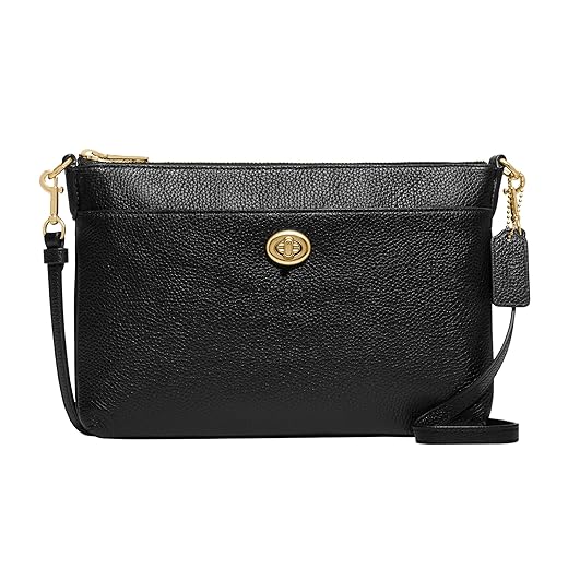 Coach Polished Pebble Polly Crossbody, Gd/Black, One Size