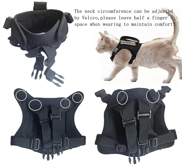 Foto 4 de 6 de ZHHSUNY Juego de arnés táctico ajustable para gatos y perros pequeños con parches
