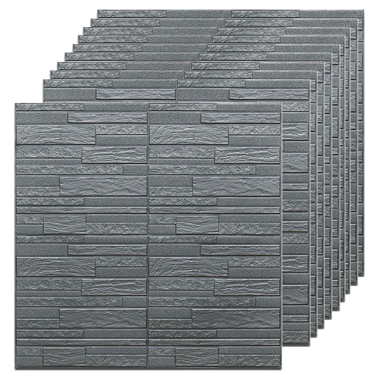 Panneaux muraux 3D insonorisants papier peint texturé auto-adhésif gris