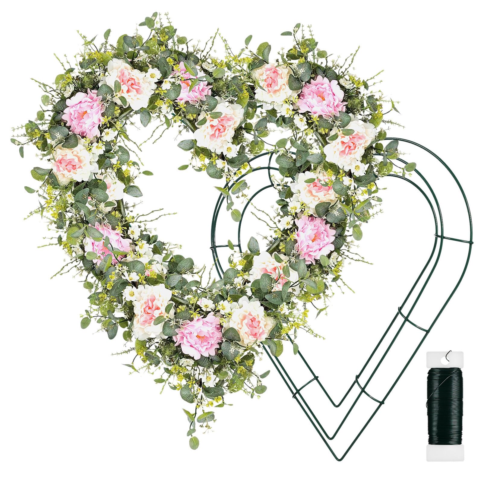 Marco de flores para eventos con Heart Wreath Frame Alambre en decoración de bodas