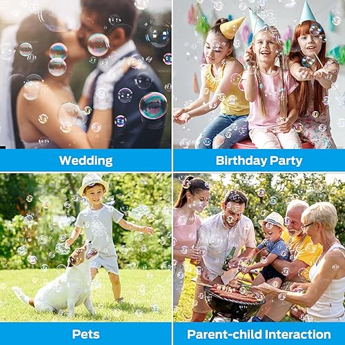 Miniatura 6 de Theefun Bubble Machine 800 Bubbles Per Minute Bubble Maker for Toddlers Kids Portable Plug-in Bubble Blower for Party Wedding Camping-Professional