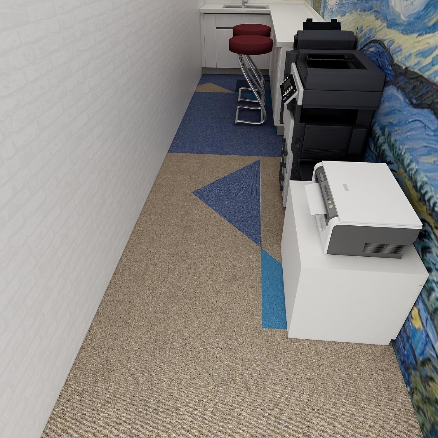 16-Pack 20"x20" Carpet Tiles, Non-Adhesive Soft Padded Floor Squares with Seamless Look for Home, Office, Indoor & Outdoor Use (43 Sq Ft) (J1)