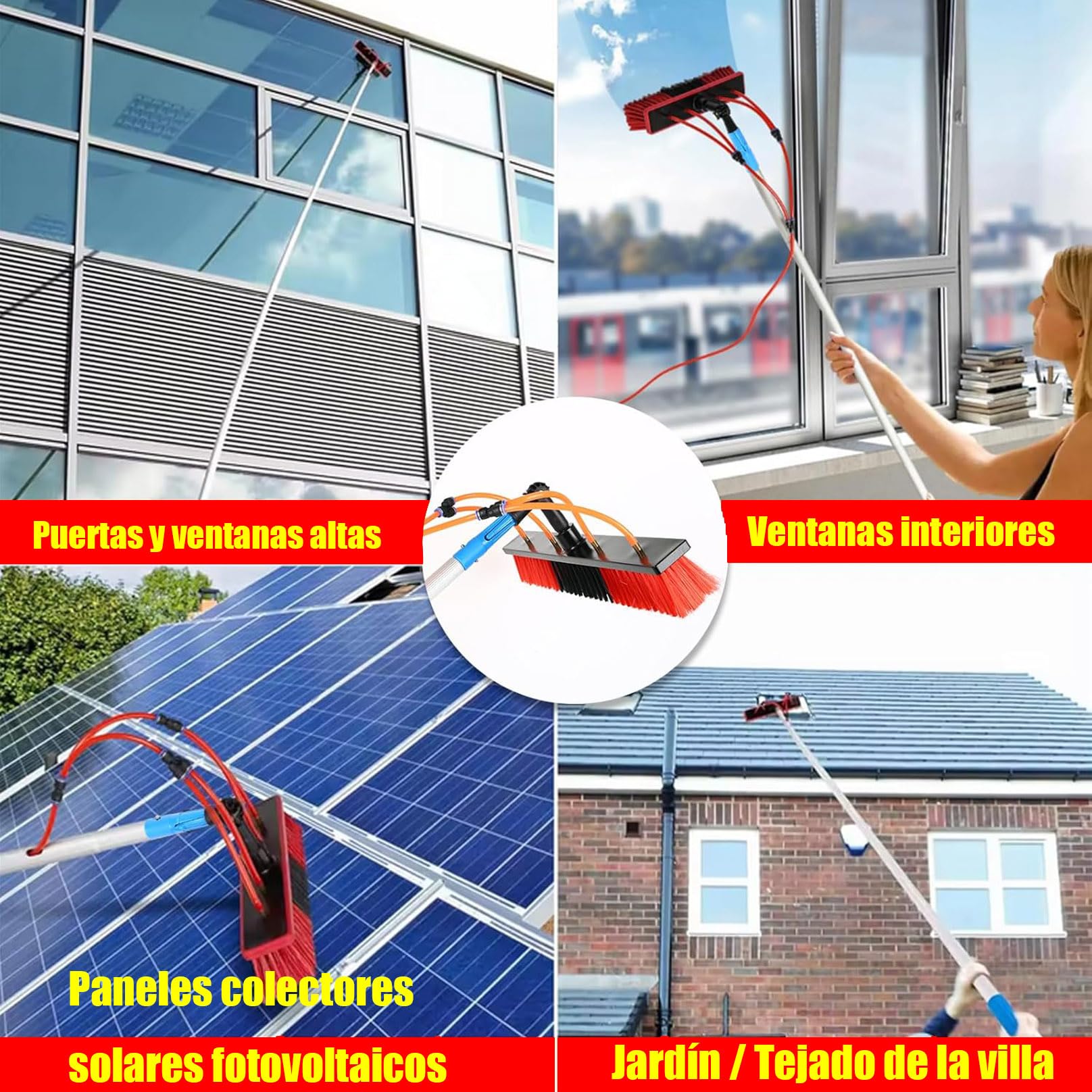 Signa - Spazzola da 55 cm, per pulizia pannelli solari, camion, lavaggio serre, negozi, multiuso, allungabile per una facile pulizia