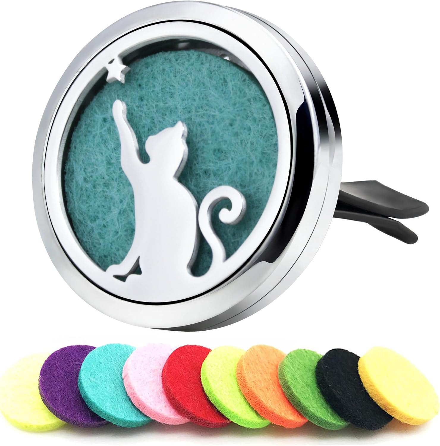 AZNECK Car Diffuser Vent Clip Car Essential Oil Diffuser Vent Clips Air Freshener 10 Felt Pads Frog Mother's Christmas Birthday Car Accessories Gifts for Women & Men