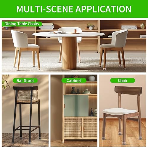 Miniatura 10 de 24 protectores rectangulares de suelo para patas de silla con fieltro, pequeñas tapas de silicona para patas de sillas para suelos de madera dura,