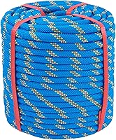 Chmentnanza Arborist Bull Rope 1/2 Inch x 150 Ft - 5200 lbs Strength Polyester Static Rope for Tree Felling, Rigging & Climbing, Blue
