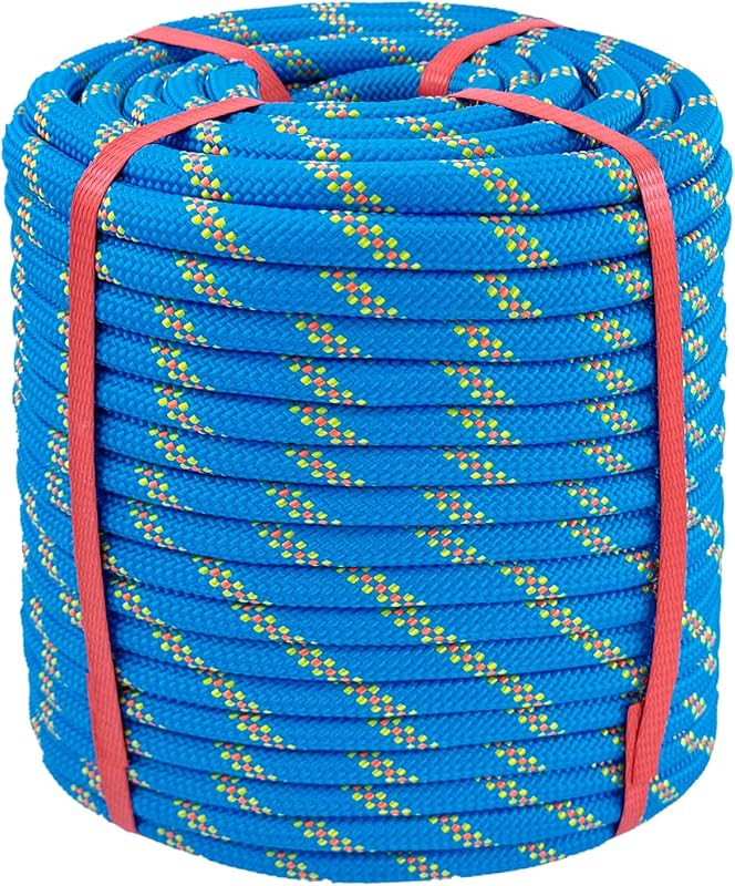 Arborist Rigging Rope 1/2 Inch x 150 Ft, Heavy Duty Bull Rope for Tree Pulling, Felling & Climbing - High Strength Polyester Static Line, Blue