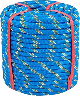 Arborist Rigging Rope 1/2 Inch x 150 Ft, Heavy Duty Bull Rope for Tree Pulling, Felling & Climbing - High Strength Polyester Static Line, Blue