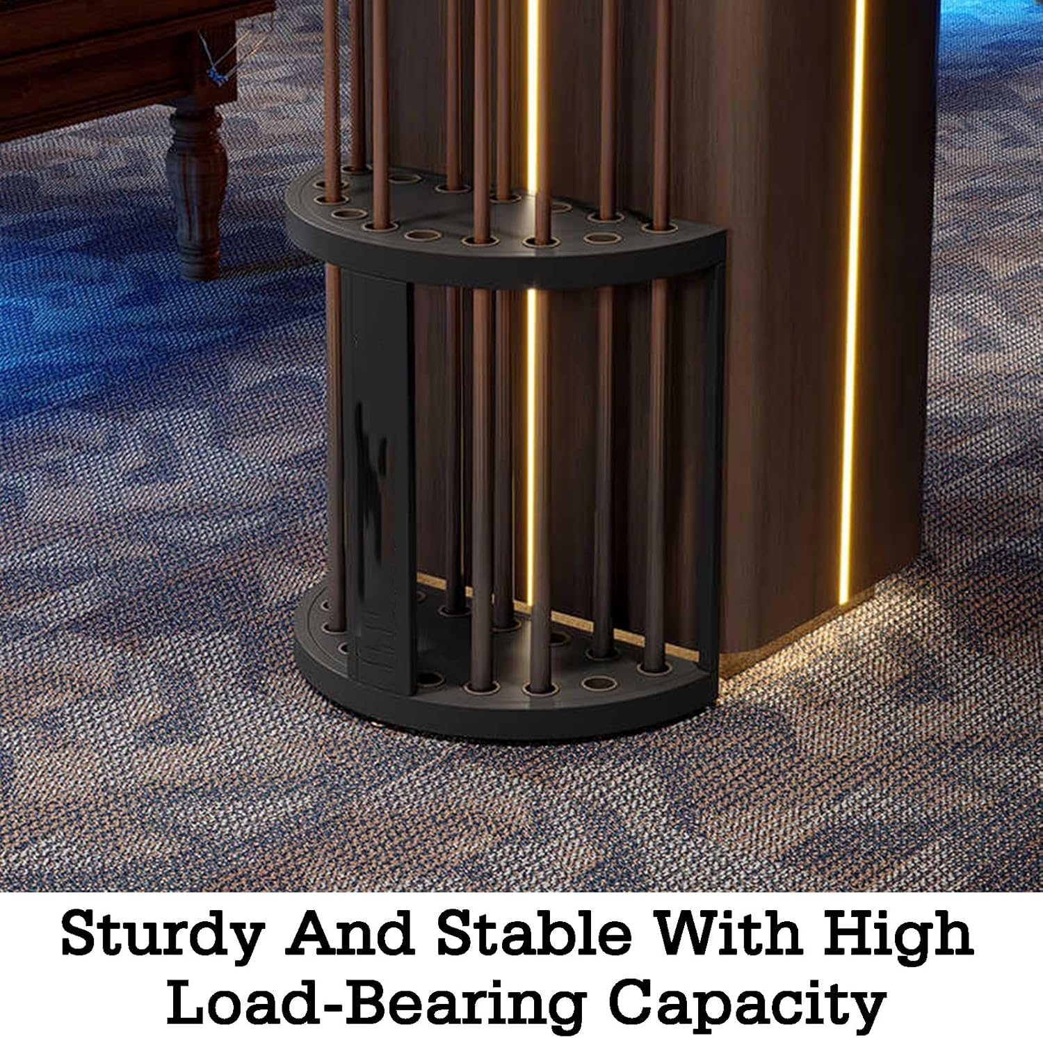 Semi-Circular Freestanding Billiard Cue Storage Rack,Floor Pool Cue Display Stand,for Fishing Rods Golf Clubs Crutches(Red)