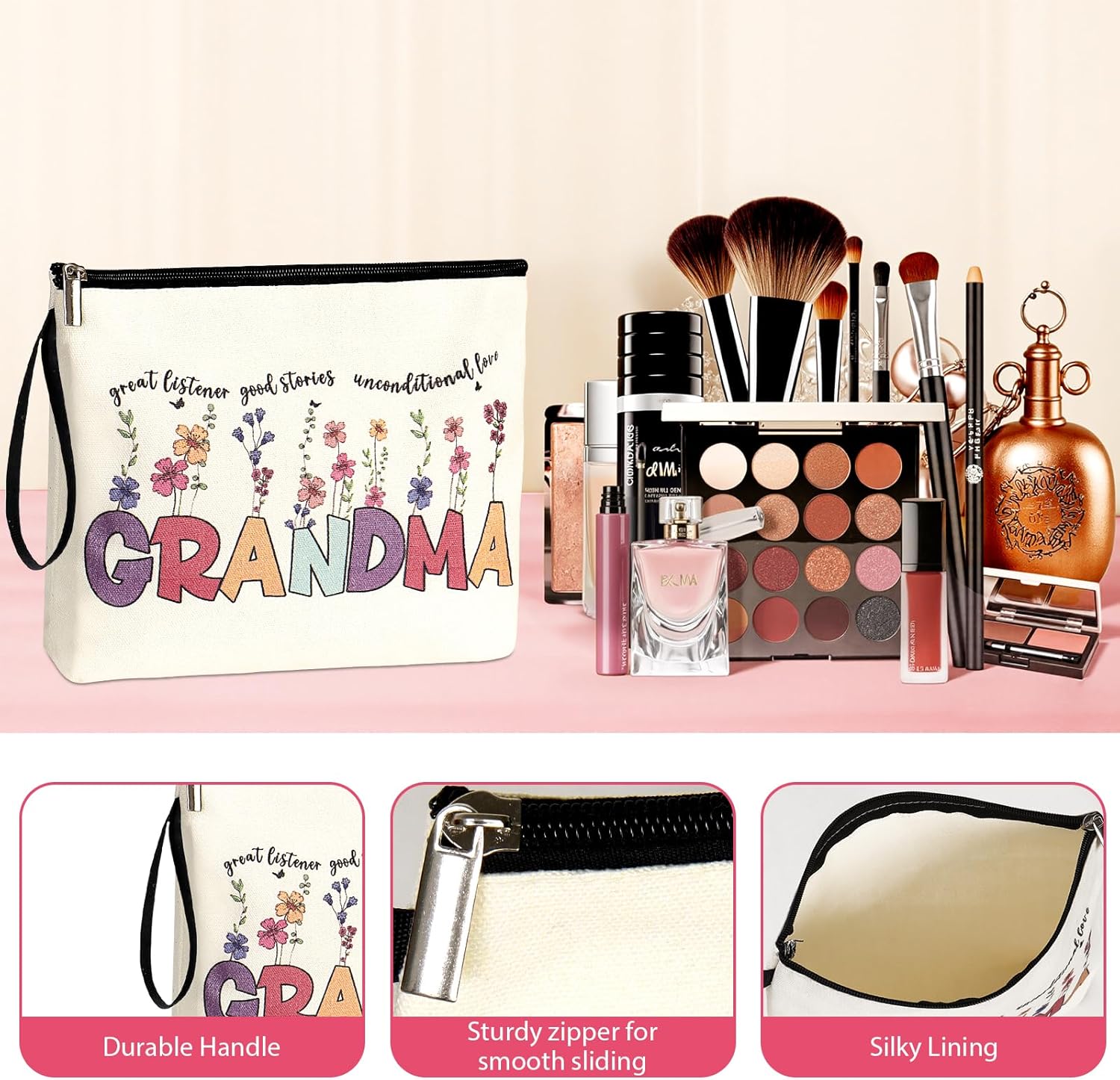 Personalized Birthday Gifts for Grandmas Best Mothers Day Gift Baskets from Grandkids, Cool New Grandmother Presents Ideas for Granny Nana Gigi with Useful Tote Bag Insulated Tumbler Bracelet - Image 4