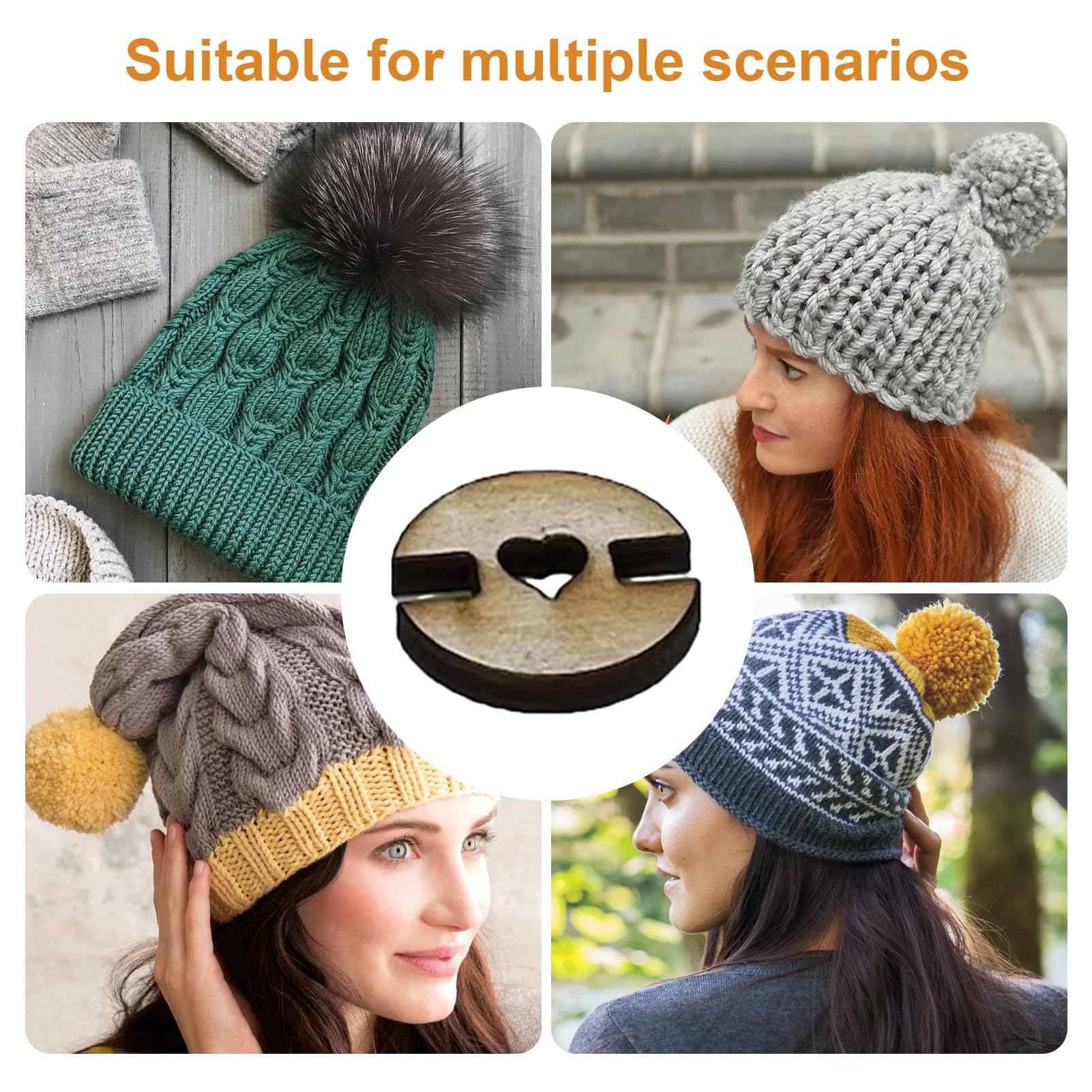 50 Bouton Pompons En Bois De 5 Styles En Gros Pour Création