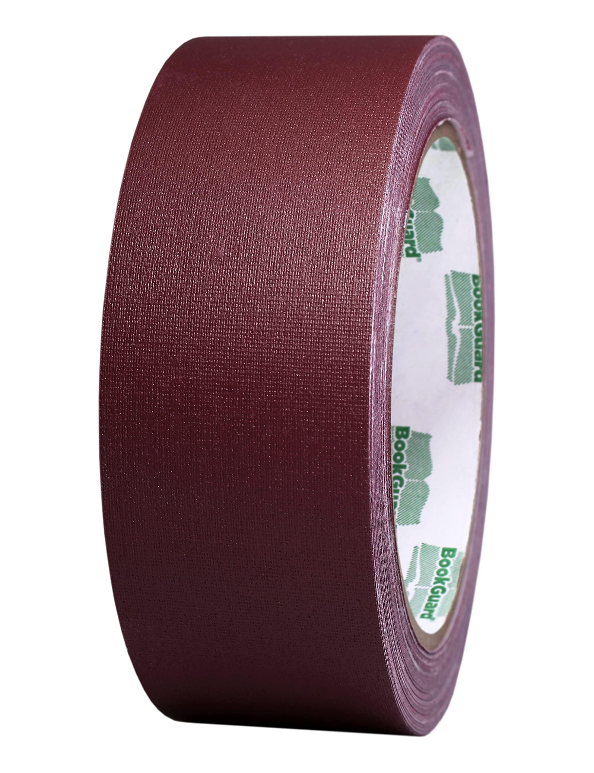 BookGuard 1-1/2 Inch Vinyl-Coated Cotton Cloth Bookbinding Repair Tape, 15 Yard Roll, Burgundy