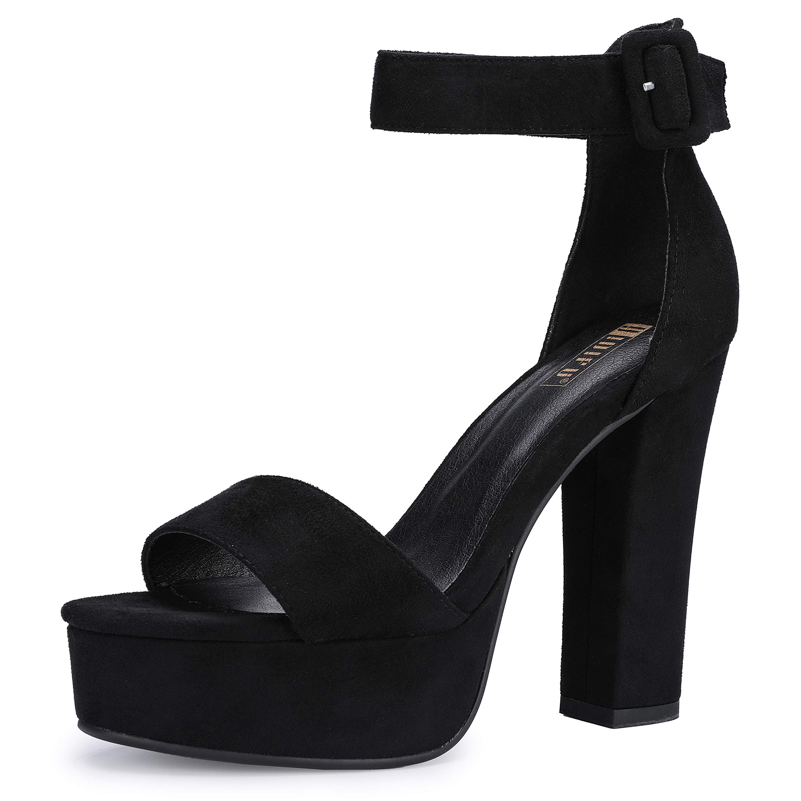 IDIFU IN5 Sabrina Platform Block Chunky High Heels Ankle Strap Heeled Sandals Sexy Wedding Party Dress Shoes for Women Open Toe Heels