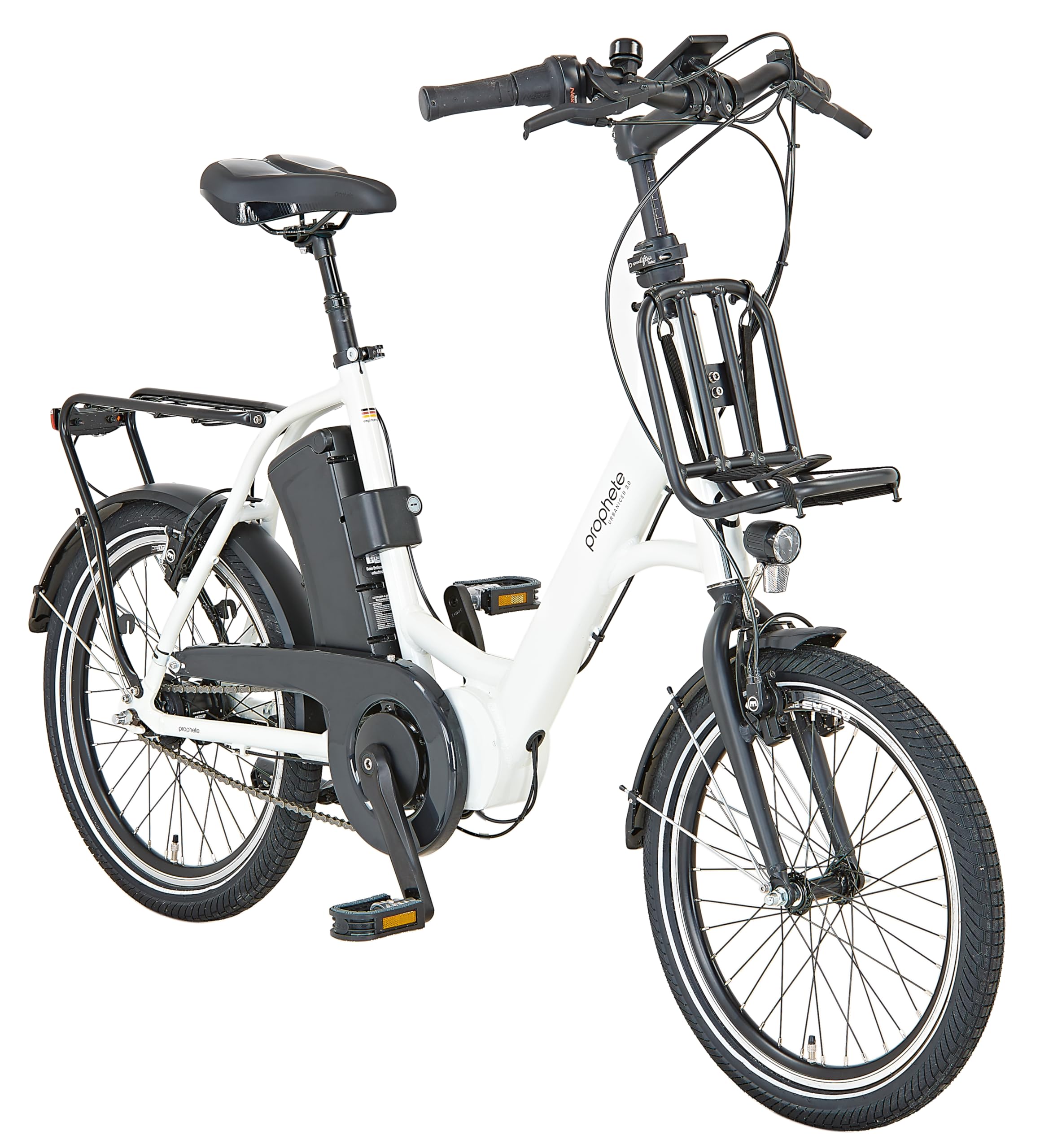Prophete Urbanicer 3.0 Urban E-Bike 20 Zoll - 374 Wh - Side Click Akku - Mittelmotor - 7-Gang Nabenschaltung - HDY. Felgen-Rücktrittbremse