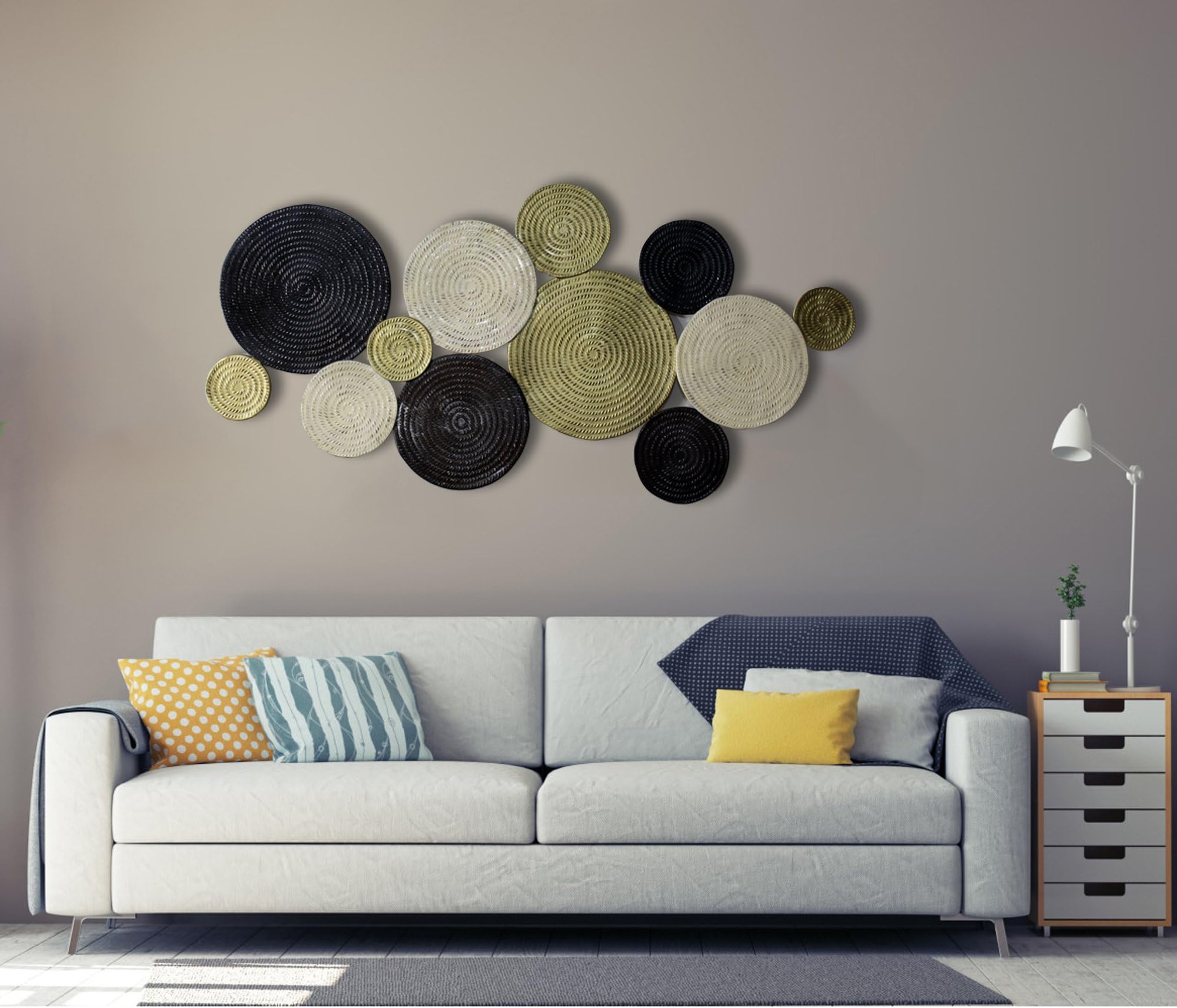 Craftter Metal Wall Hanging Sculpture- Decorative Wall-Mount Hanging ...
