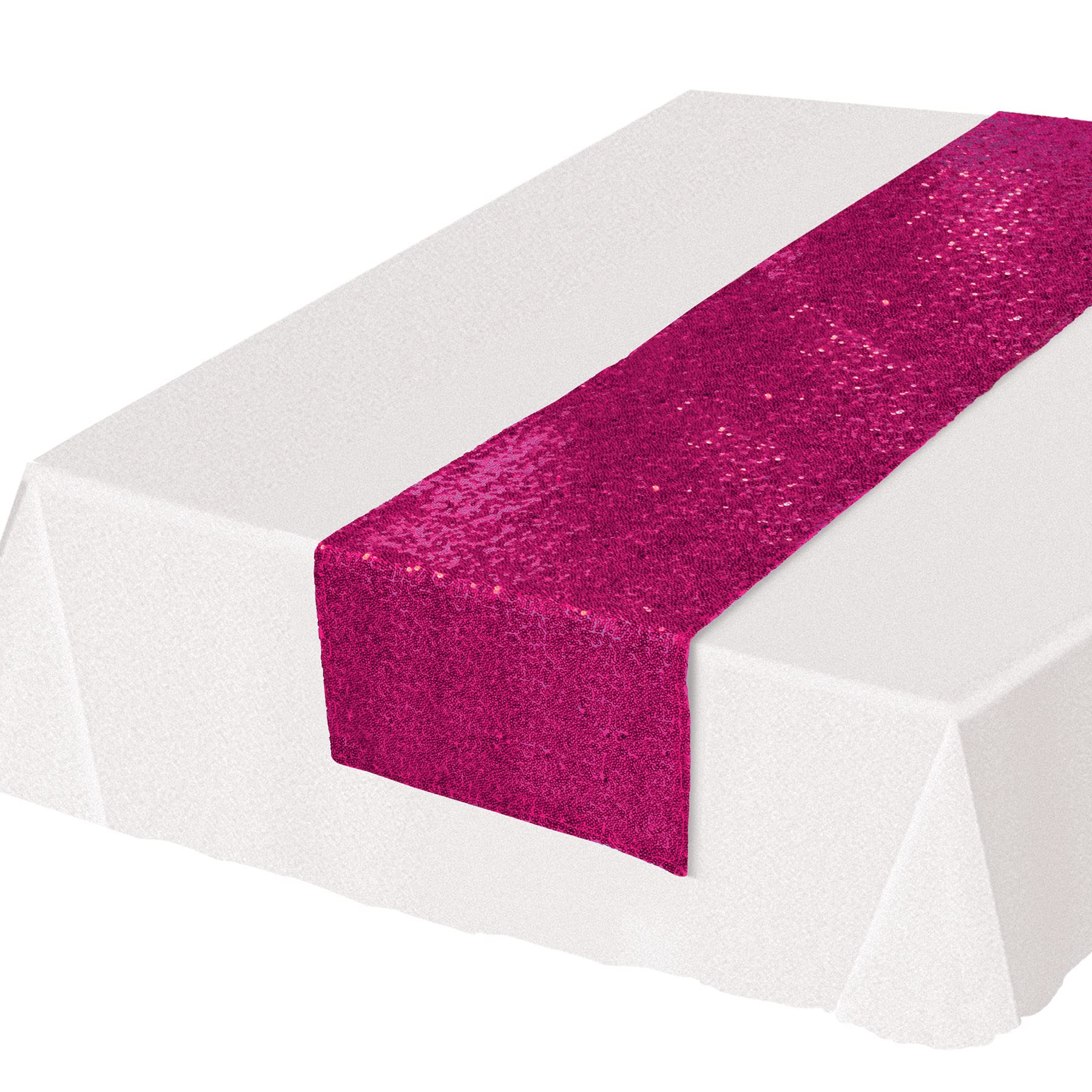 Chemin de table cerise Beistle à paillettes de 28,6x190,5 cm