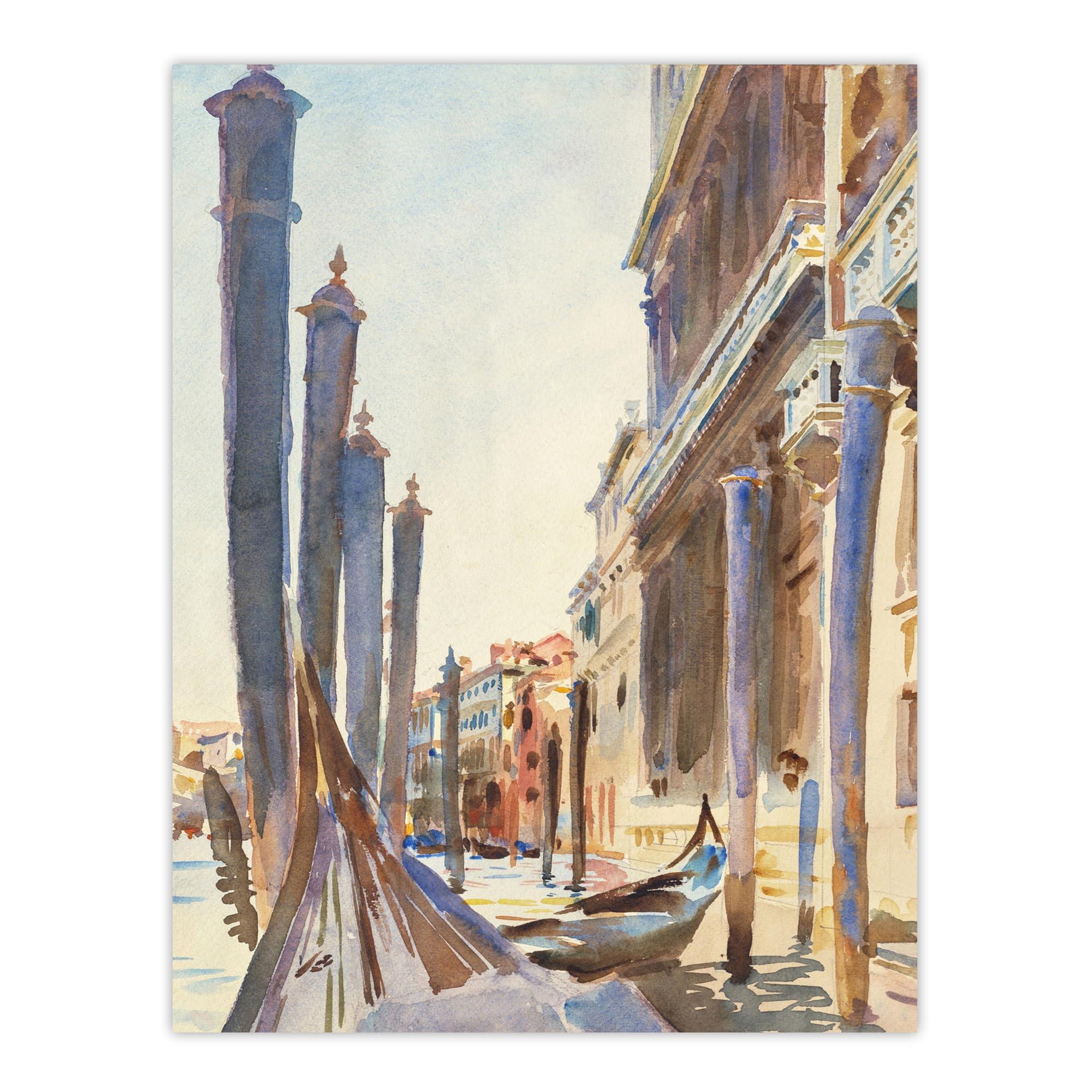 Artery8 Wall Art Print - Gondola Moorings on the Grand Canal - W18" x H24"