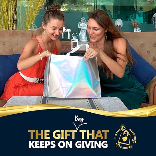 Miniatura 2 de Nush Nush Bolsas de regalo de colores mixtos de tamaño extra grande  Juego de 12 bolsas de regalo reutilizables extra grandes de colores surtidos,