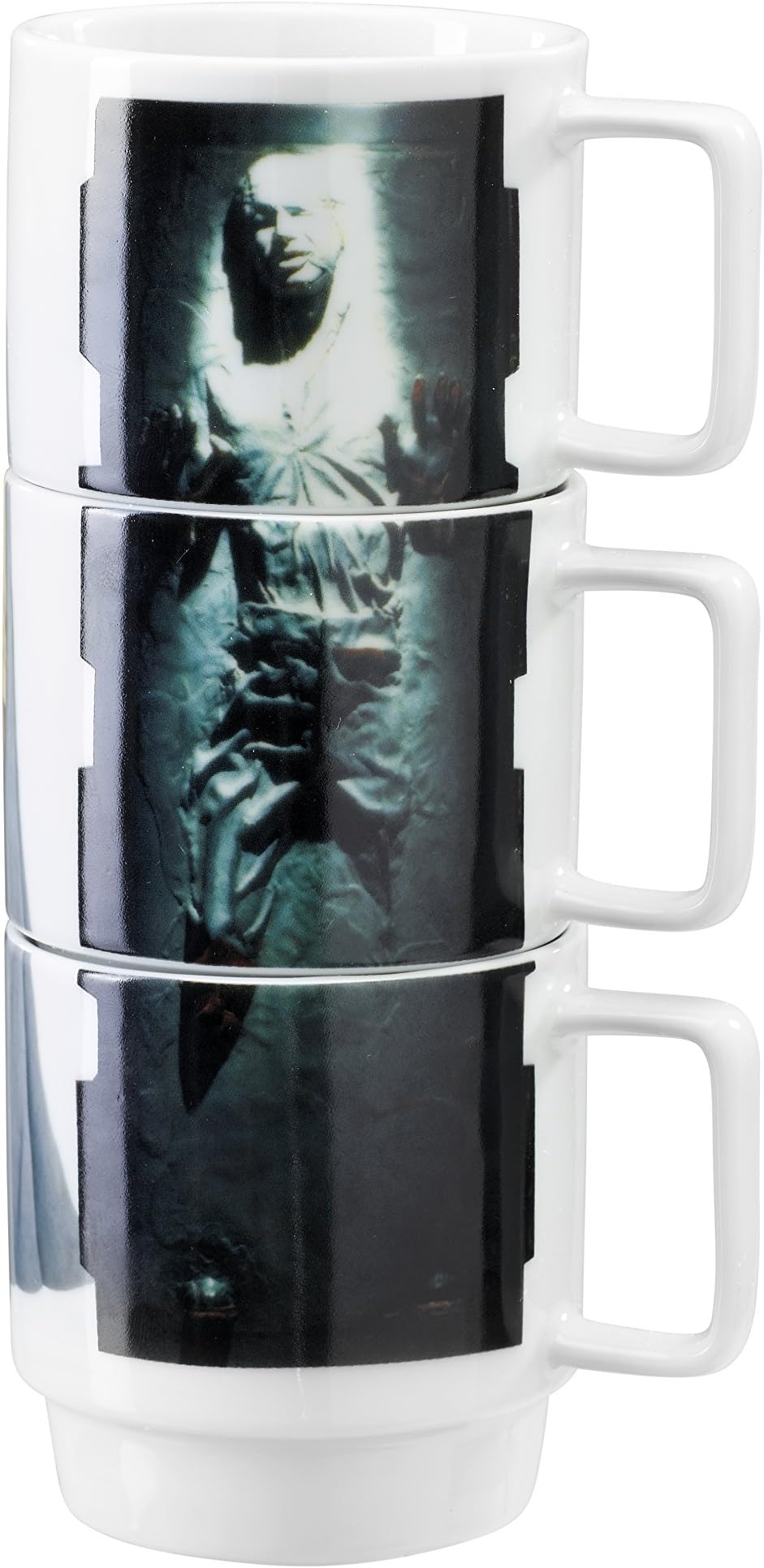 Star Wars 11-Oz Stacking Mugs - Princess Leia, Han Solo in Carbonite, and Lando