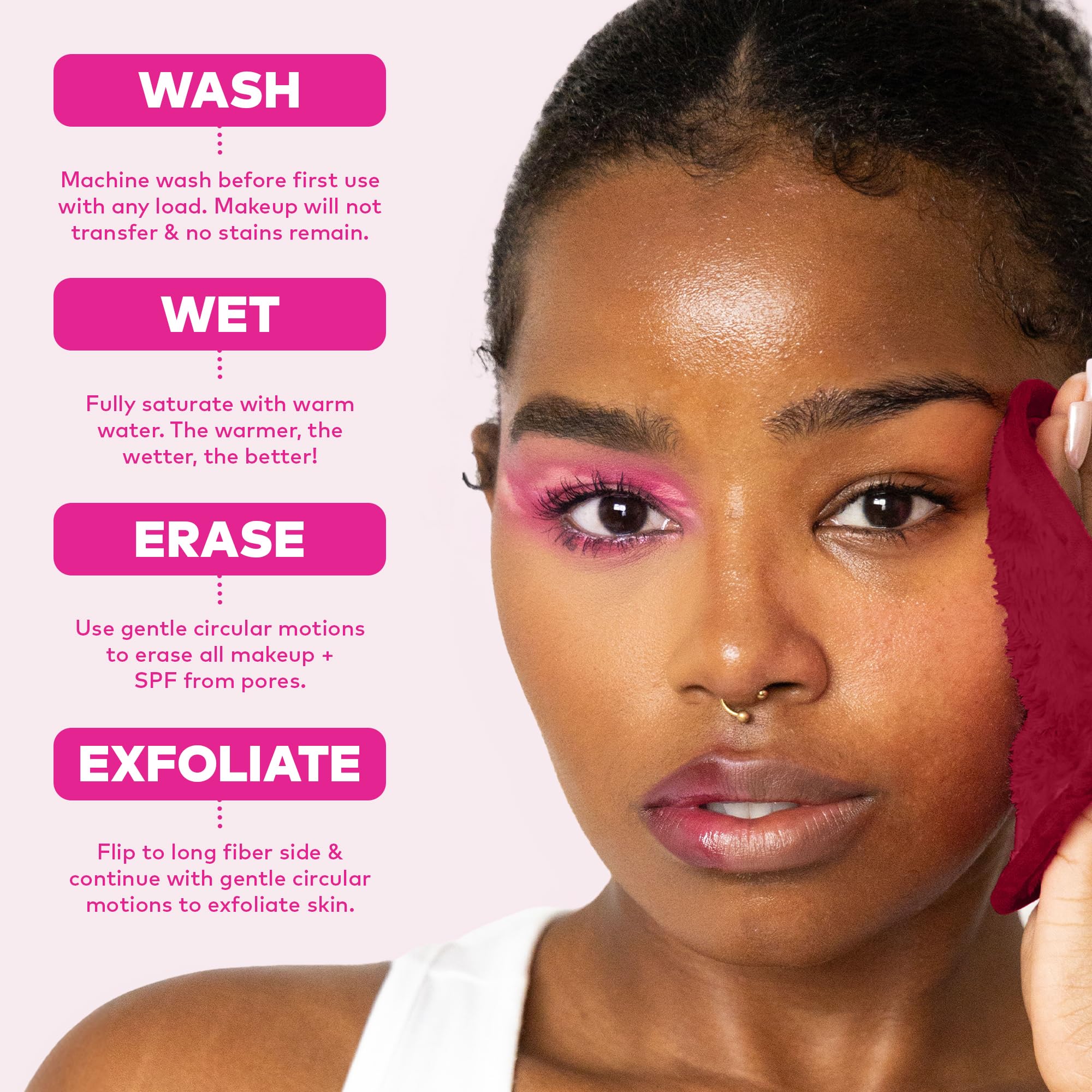 MakeUp Eraser, 7-Day Set, Erase All Makeup With Just Water, Including Waterproof Mascara, Eyeliner, Foundation, Lipstick, and More!