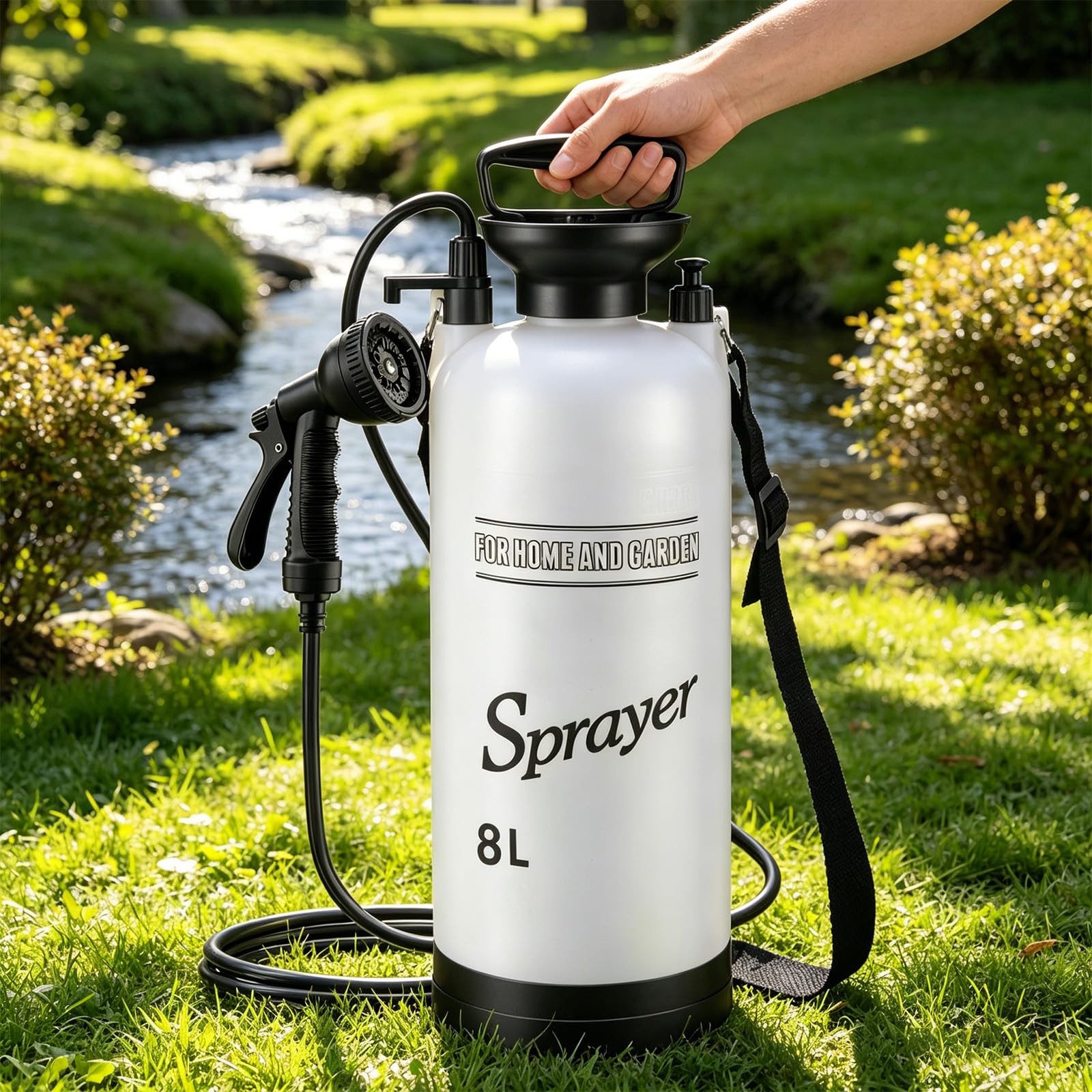 Ducha portátil para Acampar, rociador a presión, sin Electricidad, Bomba Manual, para Playa, Mascotas y Limpieza de vehículos