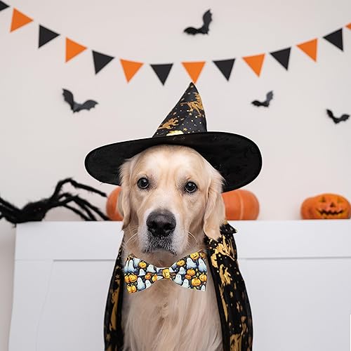 Miniatura 6 de Collar navideño de Halloween para niños y niñas, perros pequeños, medianos y grandes, cachorros, collar de perro de Halloween con pajarita