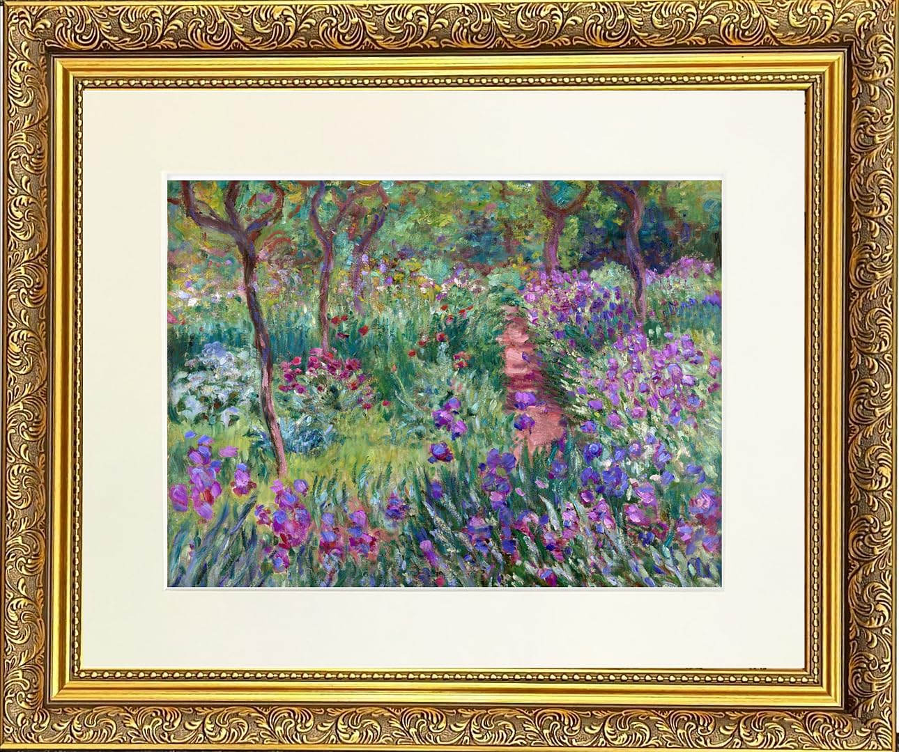 Garden 1 Mounted & Framed Print in Gold Dahlia Frame 11 x 9 Inch — image 1