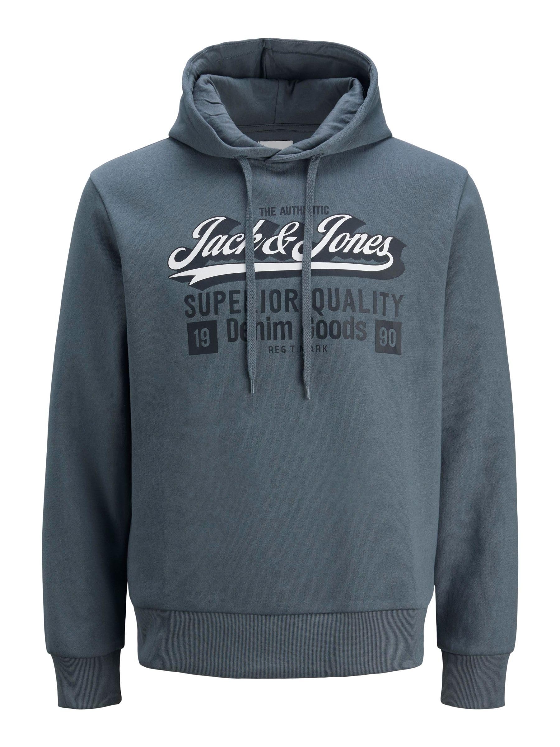 Jack & Jones Men's Stormy Weather Jjelogo Sweat Hood 2 Col 25/26 Noos Pls, 7XL Uk