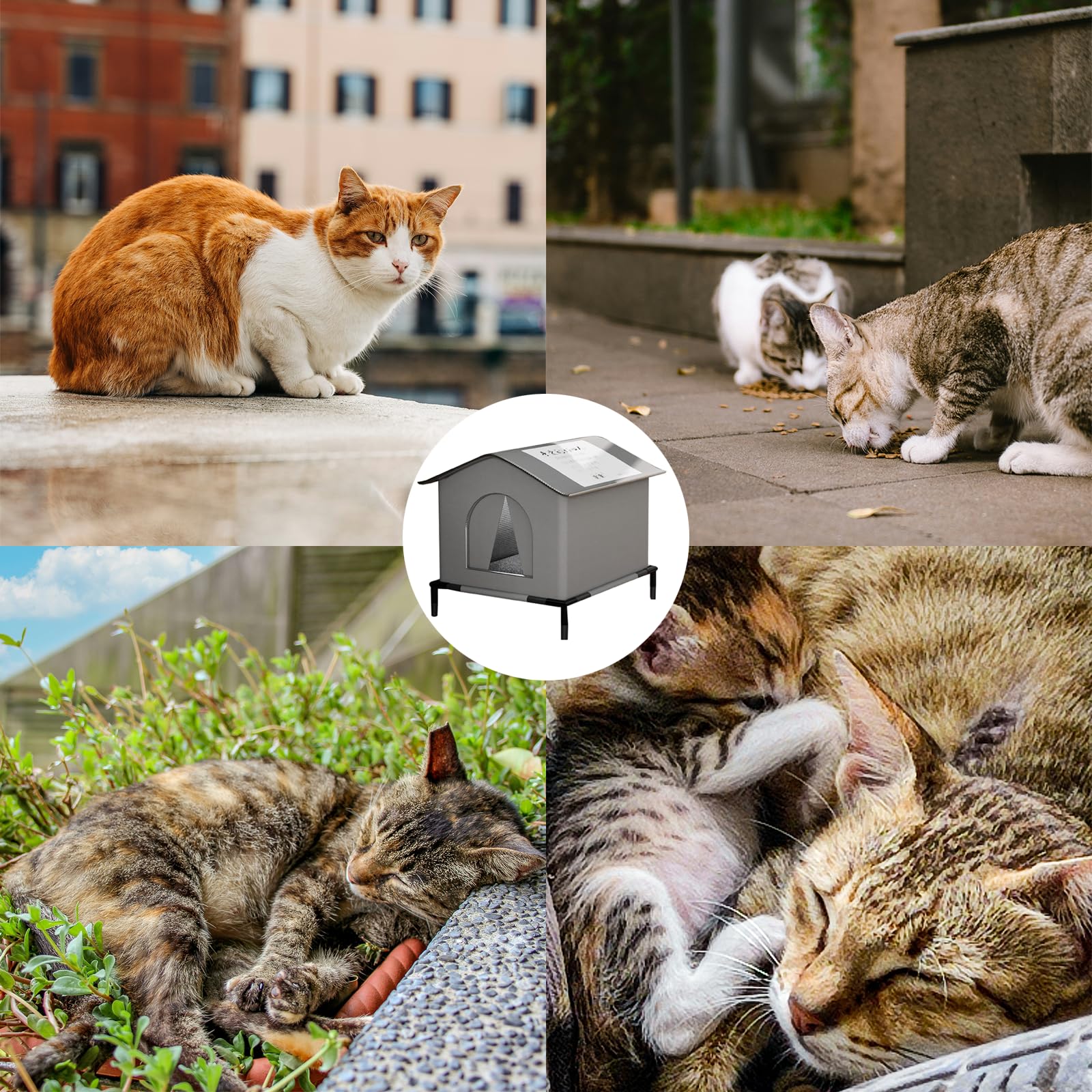 外猫ハウス 屋外 ペットハウス 耐候性の野良猫シェルター 夏保冷 Amazon | laiqianle 外猫ハウス 屋外 ペットハウス 耐候性の野良猫