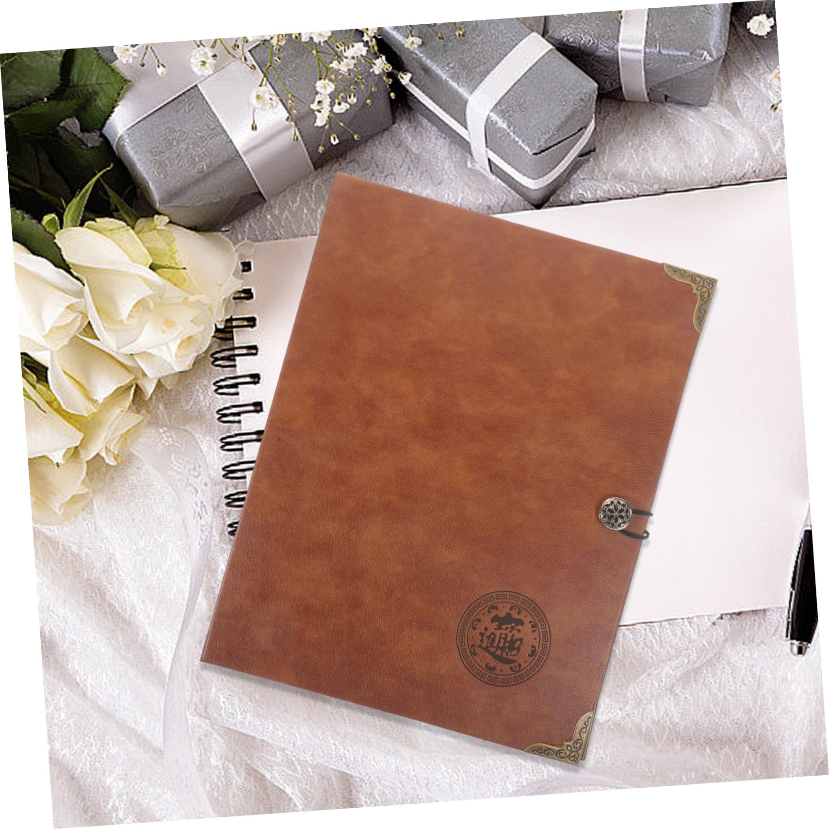 NUOBESTY Album per Monete da Collezione in Pu Marrone 40 Pagine Interne e 5 Pagine per Monete, Organizer per Stickers e Banconote, per Ragazzo Ragazza