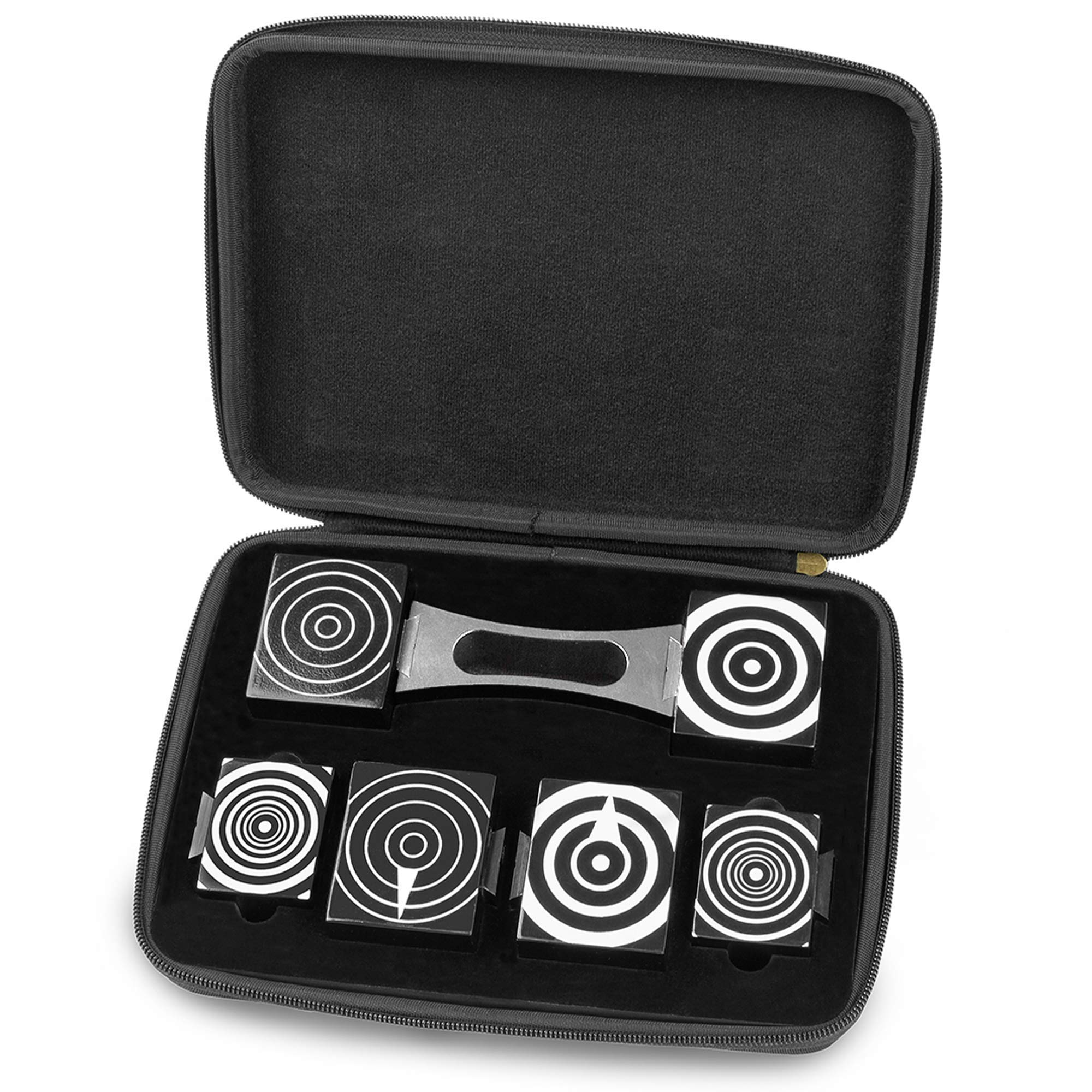 Satellite Shaker Percussion - Juego de instrumentos de madera (7 piezas, 20 x 6 x 4 cm, mango ergonómico, incluye funda), color negro y plateado
