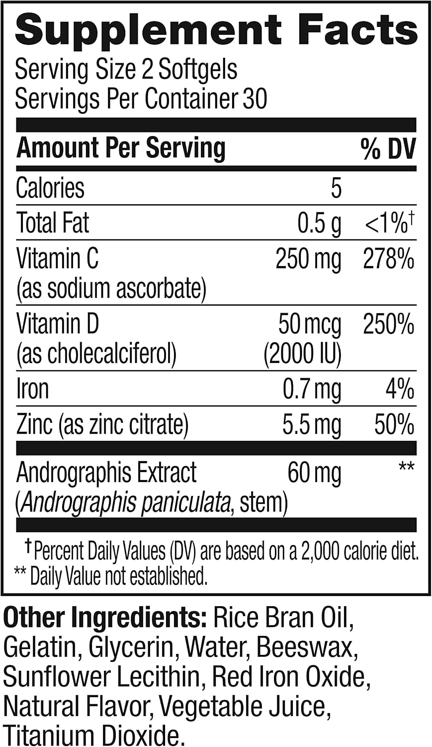 OLLY Ultra Strength Immunity Softgels, Immune and Respiratory Support, Zinc, Vitamin C + D, Supplement, 30 Day Supply - 60 Count
