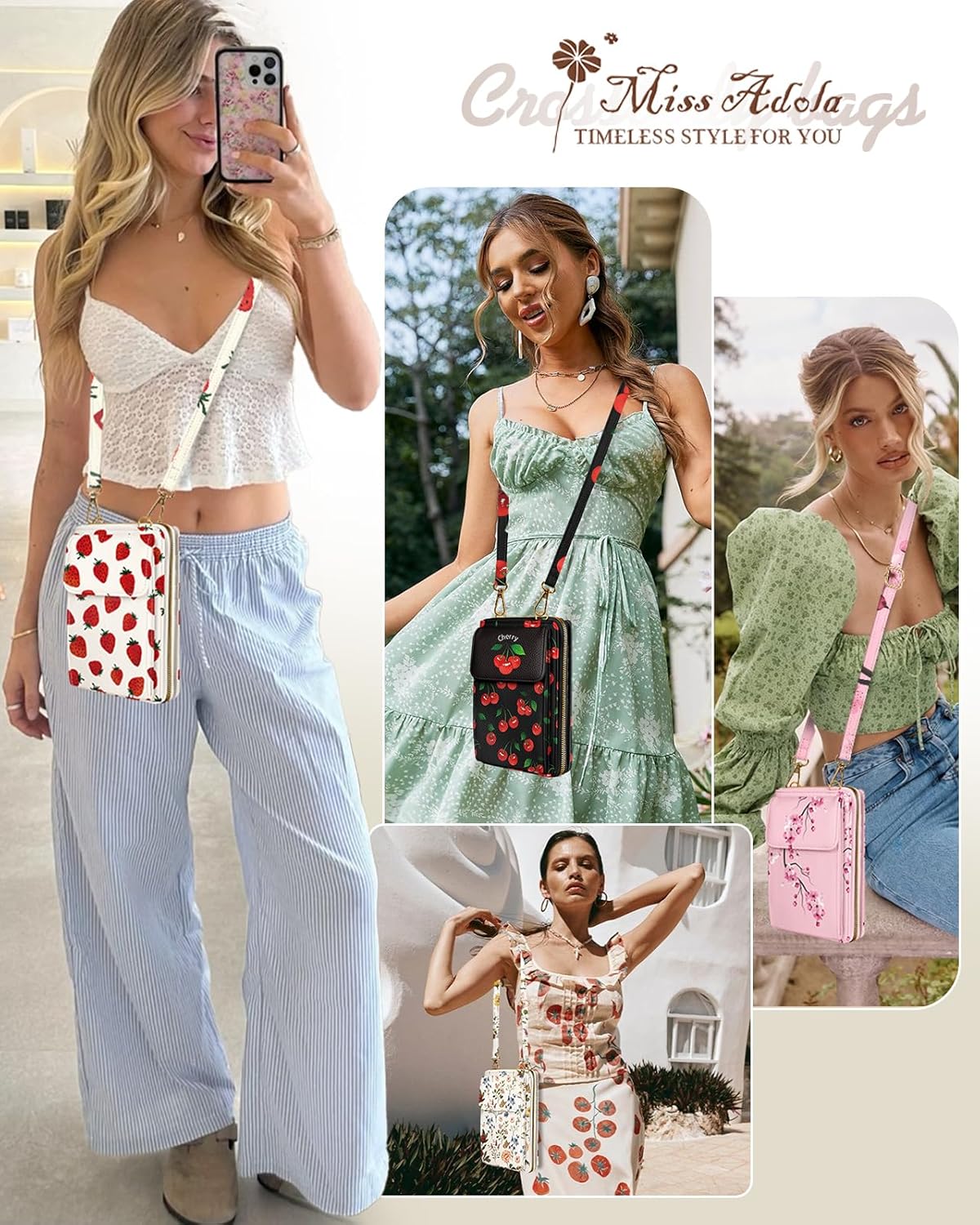 Cute Small Crossbody Purse Cell Phone Bags for Women - Leather Cellphone Wallet Purse with Shoulder Strap - Image 2